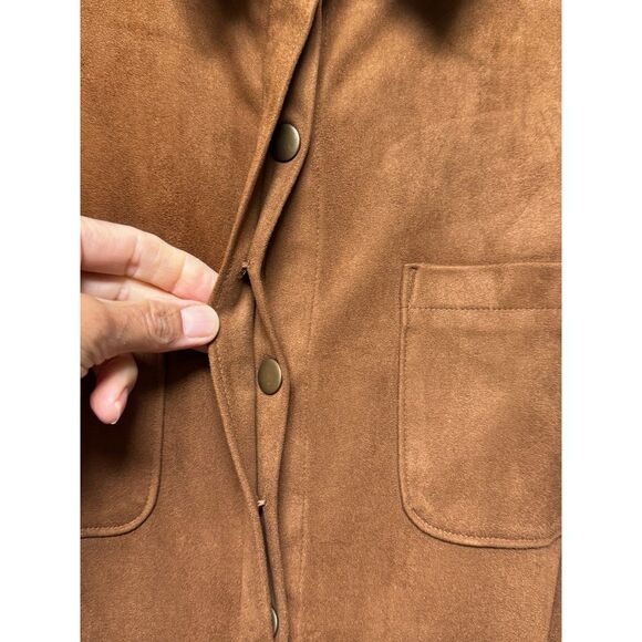 Brown Suede Shirt Dress - Picture 4 of 10
